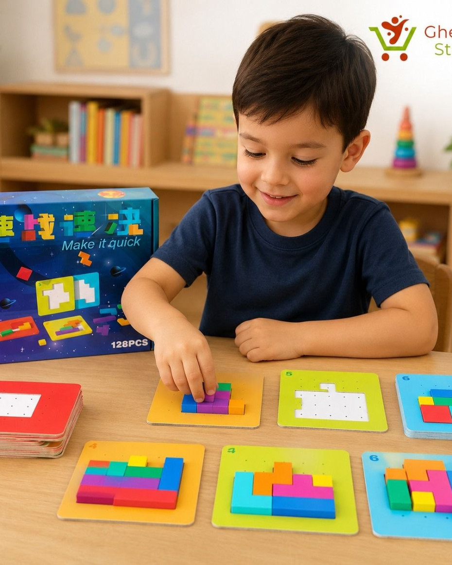 Tetris Puzzle Challenge Board Game – 128 Challenges
