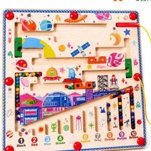 Magnetic Bead Maze Learning Board – Wooden Montessori Toy
