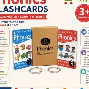 Phonics Flash Cards – 67 Card Reading Set