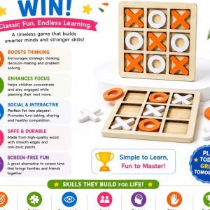 Wooden Tic-Tac-Toe Board Game