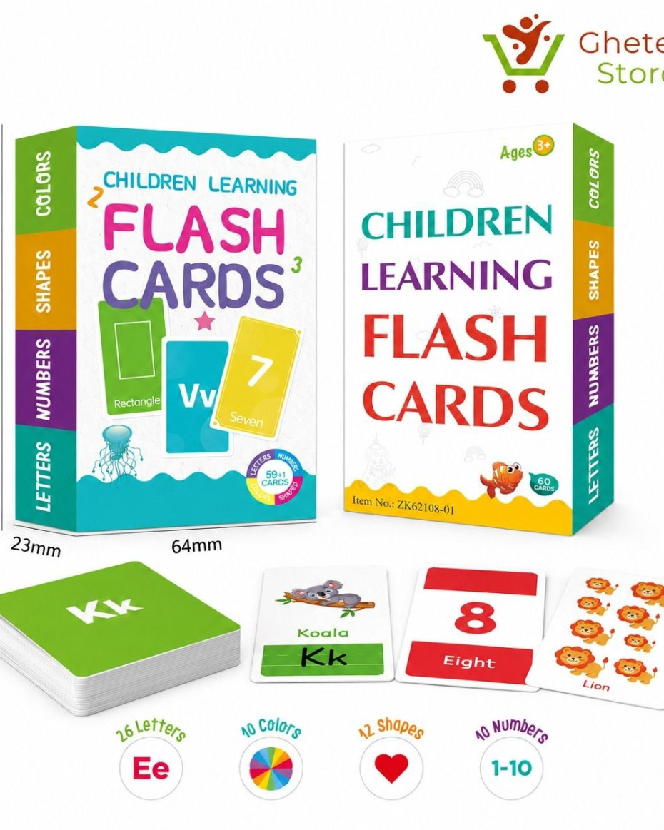 Children Learning Flash Cards (60 Cards)