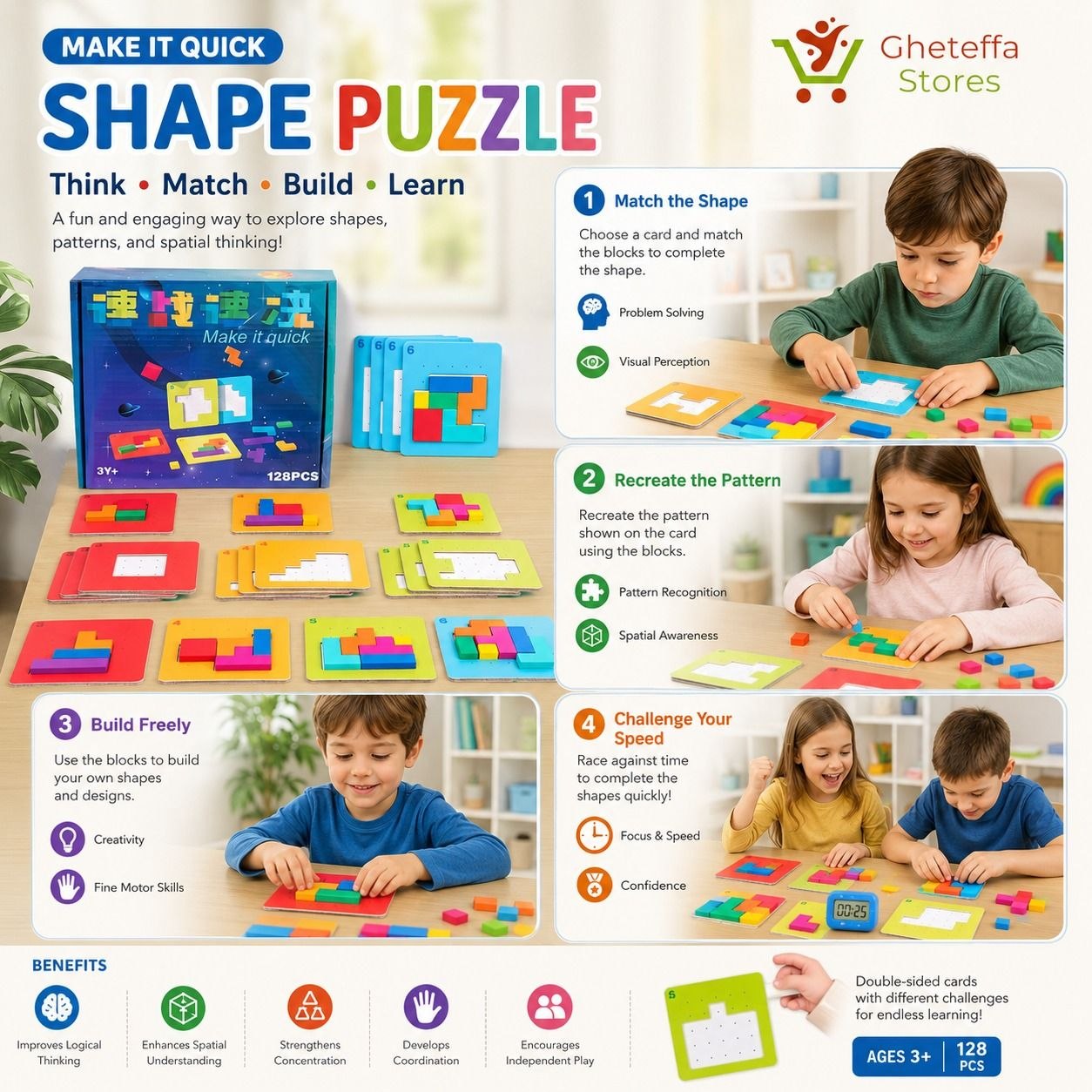 Tetris Puzzle Challenge Board Game – 128 Challenges - Image 4