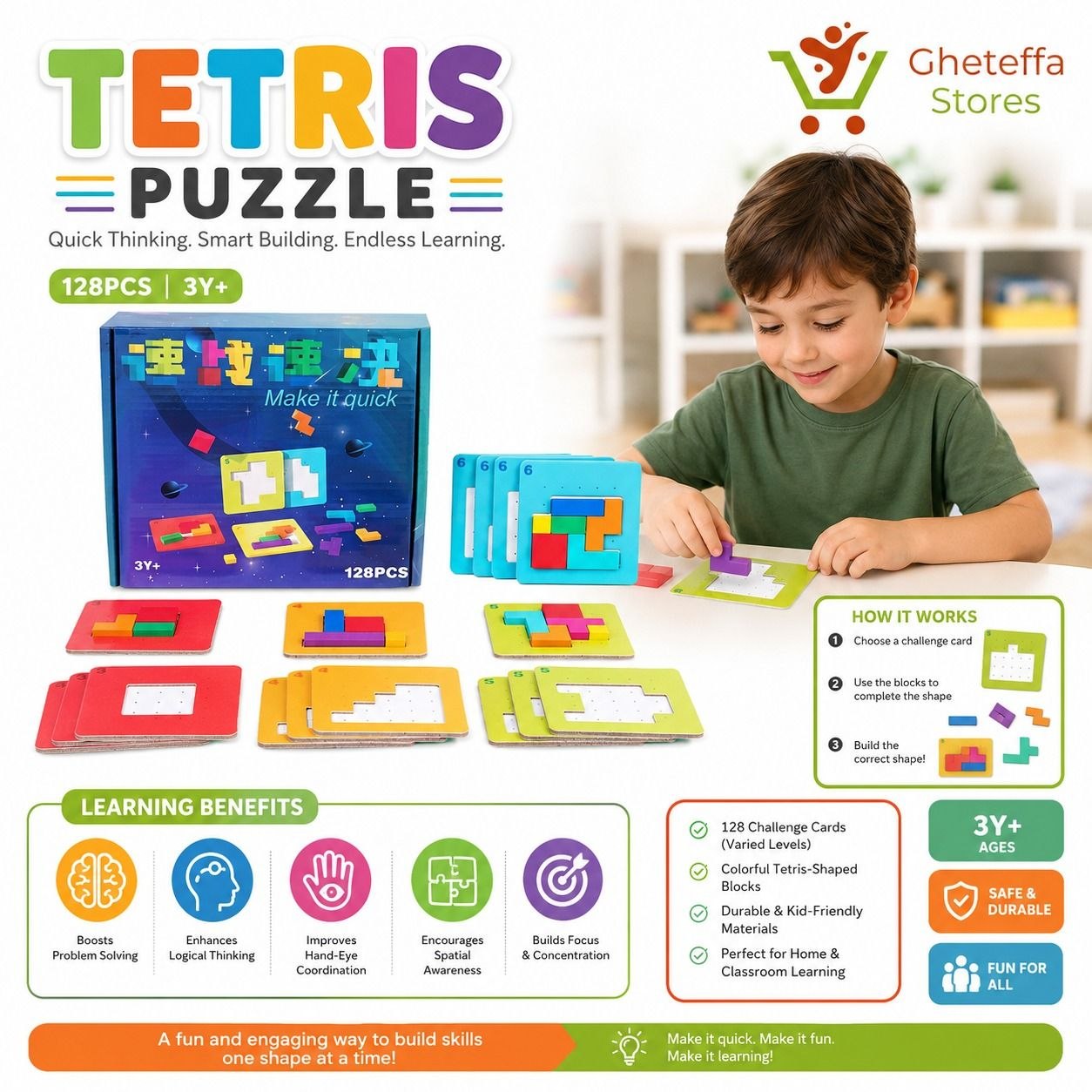 Tetris Puzzle Challenge Board Game – 128 Challenges - Image 7