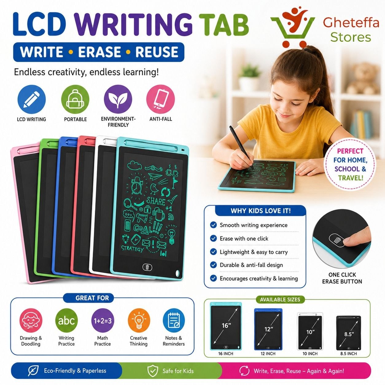 LCD Writing Tablet (8.5", 10", 12" & 16") - Image 4
