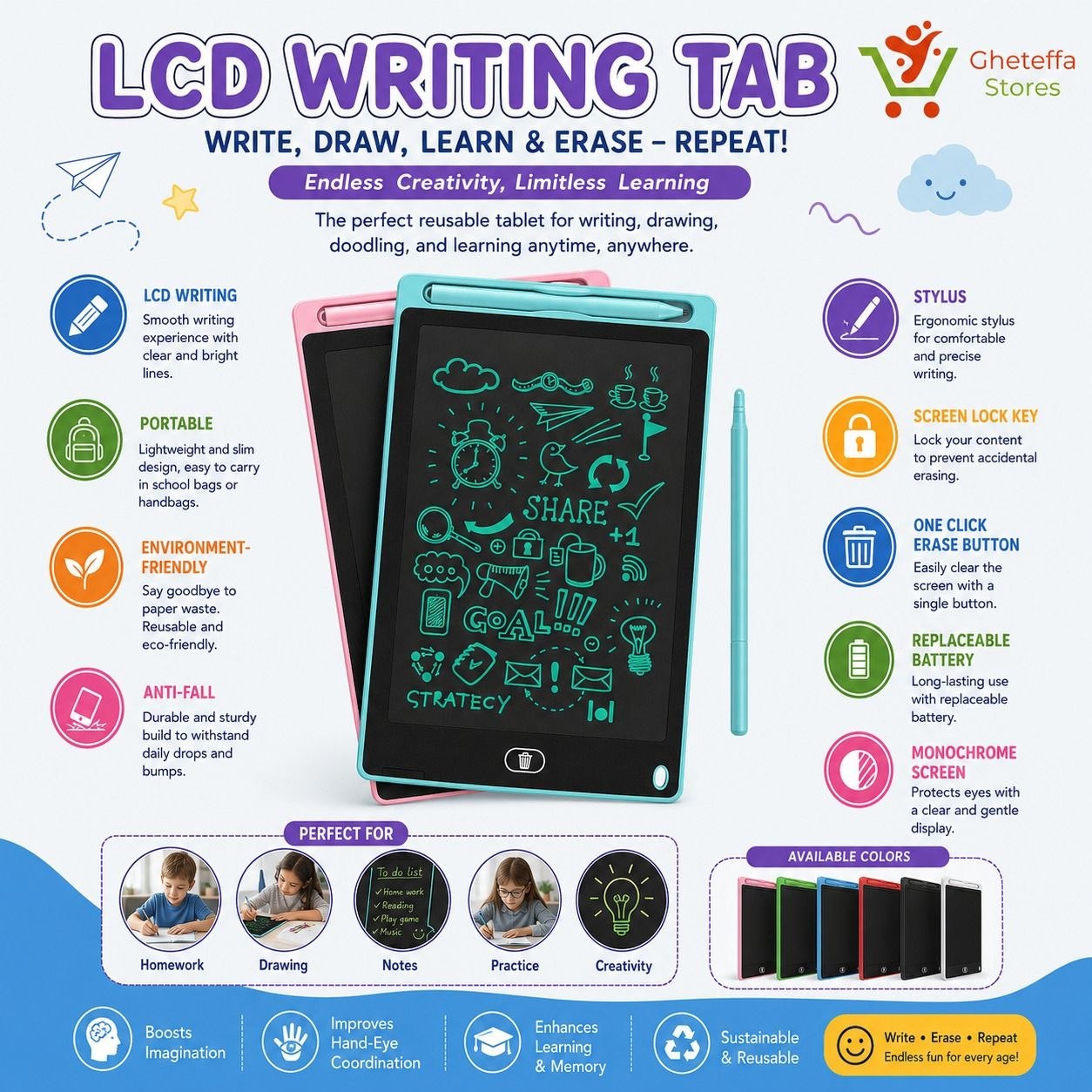 LCD Writing Tablet (8.5", 10", 12" & 16") - Image 7