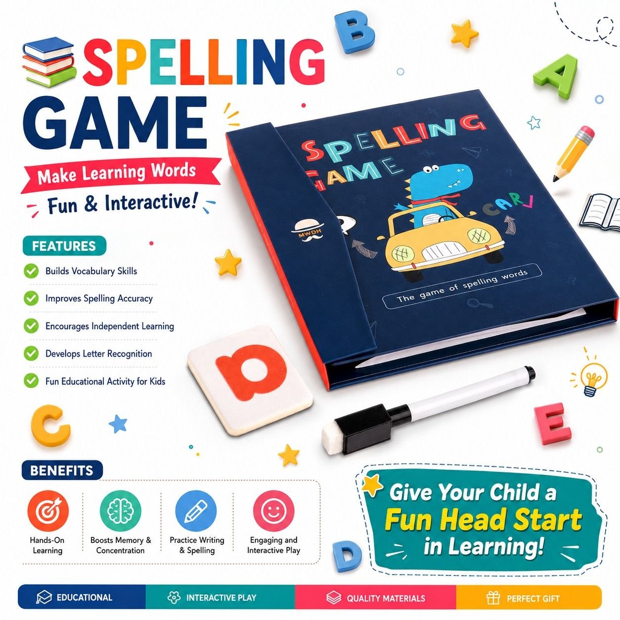Magnetic Spelling Game for Kids