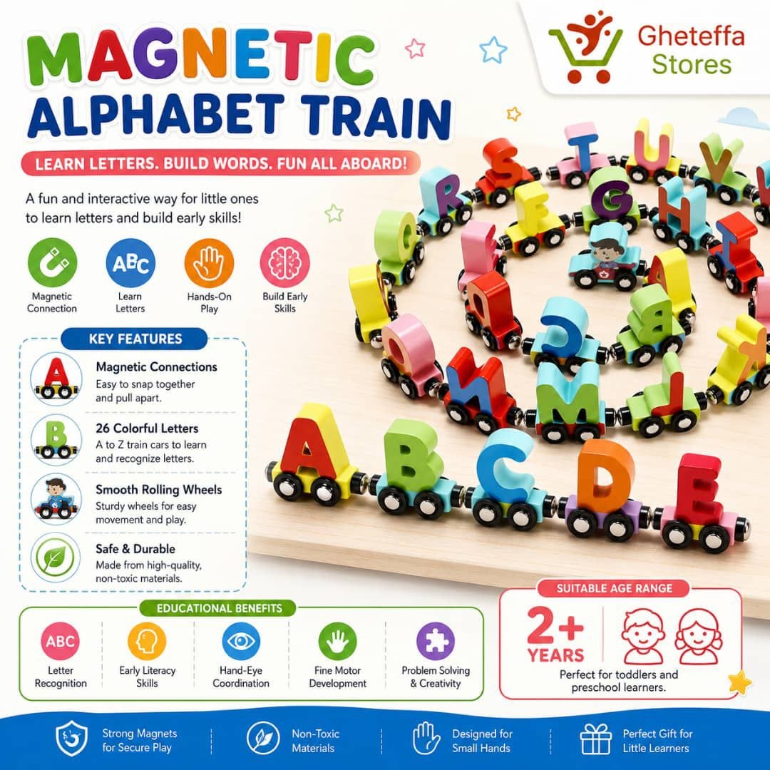 Wooden Alphabet Train Set – A to Z Letter Learning Toy - Image 4