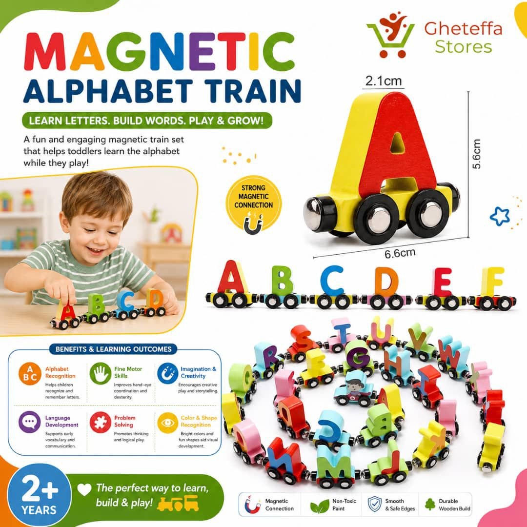 Wooden Alphabet Train Set – A to Z Letter Learning Toy - Image 3