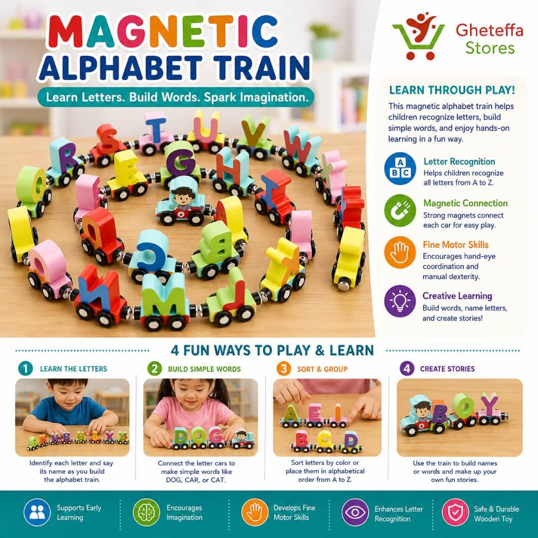 Wooden Alphabet Train Set – A to Z Letter Learning Toy - Image 2