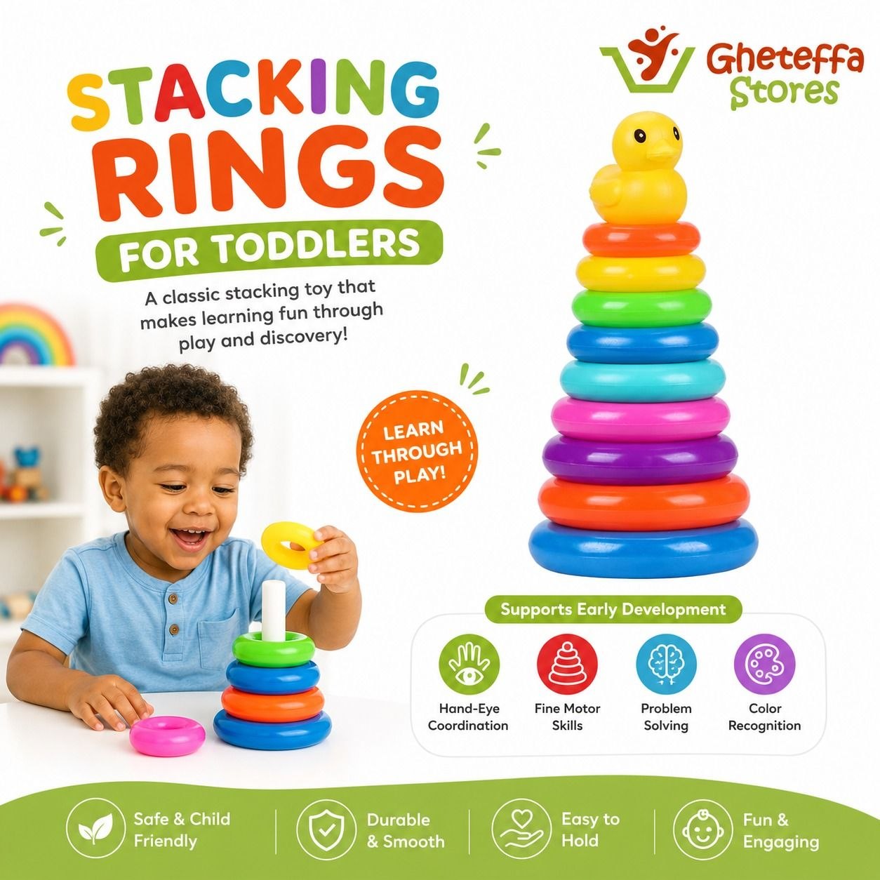 Colorful Stacking Rings for Toddlers - Image 4