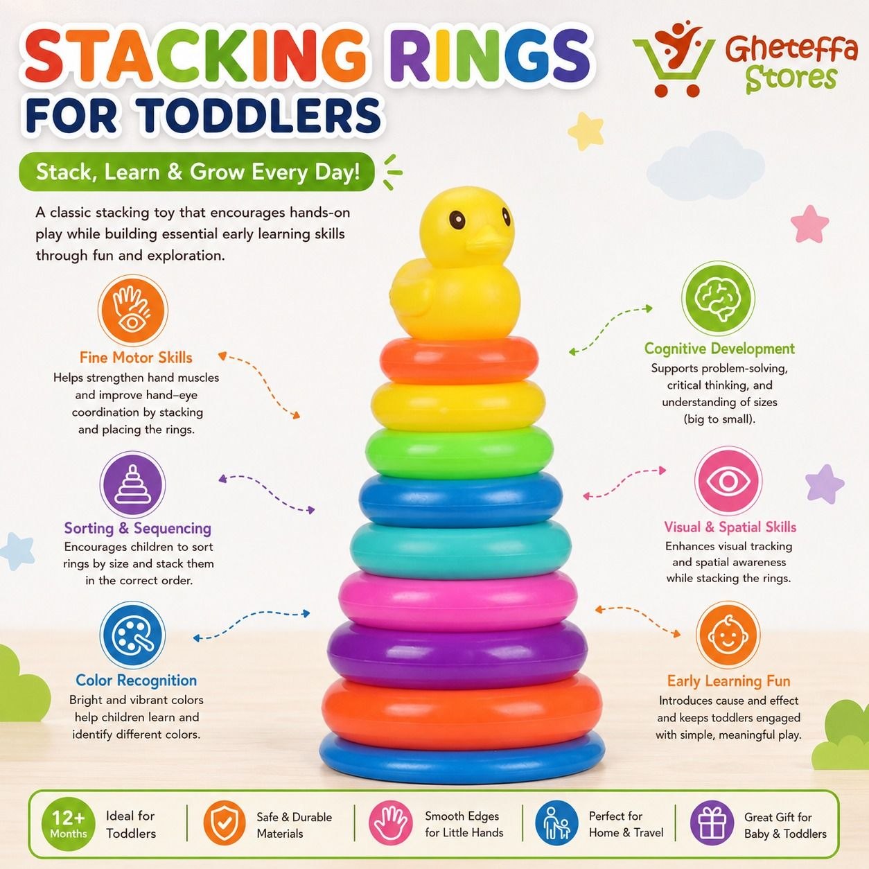 Colorful Stacking Rings for Toddlers - Image 3